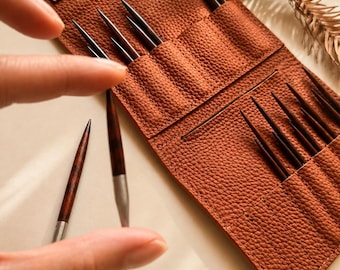 Kekoc SnakewoodInterchangeable Circular  Needles Set with Leather Case- Designed for travelling and knitting out