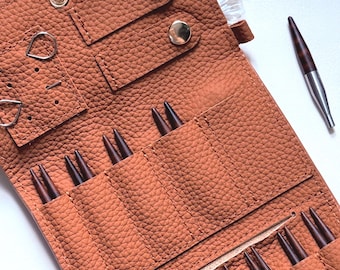 Snakewood Interchangeable Circular Knitting Needles Set – Travel Size, Leather Case