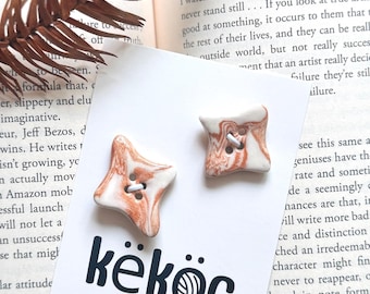 Handmade Nature Glaze Ceramic Buttons- Rare and Unique