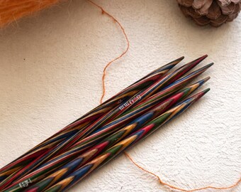 Coloured Wood Double Pointed Needles, Fixed Circular Needles (Birch)