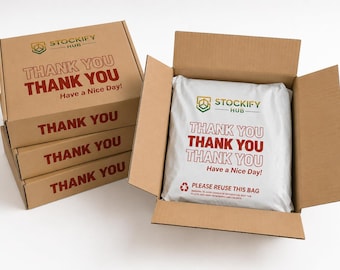 Thank You Plastic Bags with Handles –  Shopping Bags 11.5x6.5x21 Inch, 350 Count White.