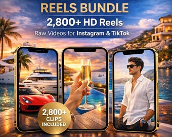2.800+ Luxus Lifestyle Rollen Bündel | Virale Instagram & TikTok Reels | Sofortiger digitaler Download