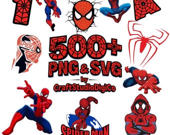 500+ PNG & SVG Bundle | Web Schrift Clipart | Superhelden-Thema | Sofortdownload |
