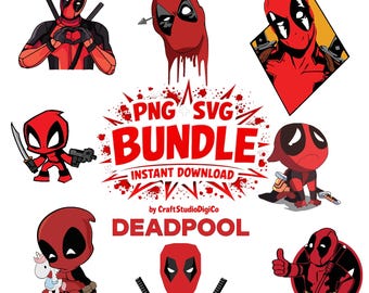 Deadpool PNG SVG Bundle | Comic Burst Cover Design (Instant Download)