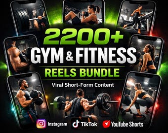 2200+ Gym And Fitness Reels Bundle | Viral Workout Content für Instagram, TikTok & Shorts