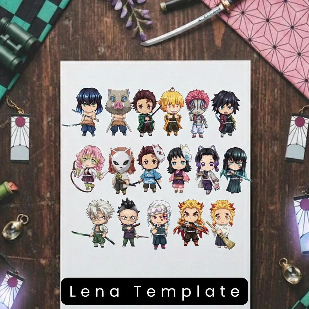Chibi Anime Demon Fighter Clipart Bundle | 28 PCS PNG 2500px ...