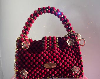 Red Beaded handbag