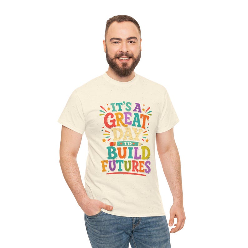 Build Futures Teacher Shirt, Back to School Educator Tee, Inspirational Typography T-Shirt image 4
