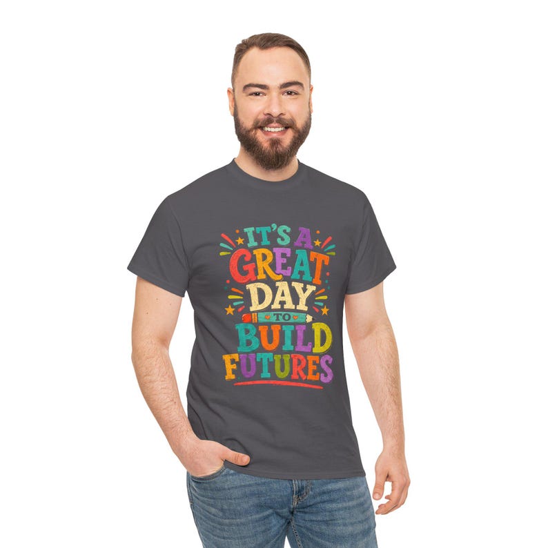Build Futures Teacher Shirt, Back to School Educator Tee, Inspirational Typography T-Shirt image 3