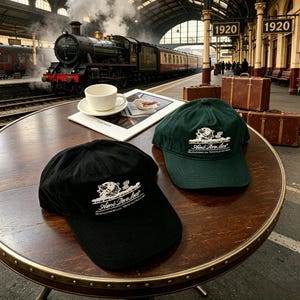 May include: A black baseball cap and a dark green baseball cap, each featuring white embroidered text and a globe graphic. The text on the caps reads "Aime Leon Dore" with additional smaller lettering below the main logo design.