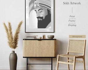 Sikh Art Print – Guru Gobind Singh Ji  (Digital Download A4)