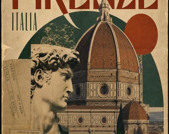 Florence Italia Vintage Travel Poster | Renaissance Duomo Art Print (Digital Download)