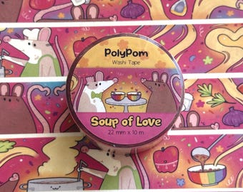 Soup of Love: Washi Tape for journaling and scrapbooking with original character art