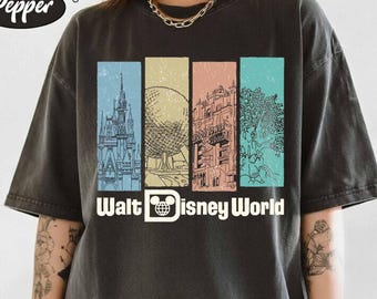 Retro Walt Disney World Shirt, Vintage Magic Kingdom Epcot Hollywood Studios Animal Kingdom Shirt, Family Vacation Matching Disneyworld Tee