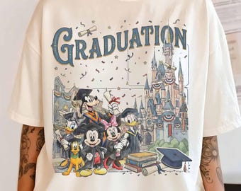 Retro Disney Mickey & Friends Graduate From The Tassel To The Castle Shirt, Graduation 2026 Tee, Graduation Squad, Disney Castle Graduation