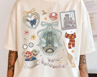 Camiseta retro épica del universo 2026, camiseta de viaje familiar al parque, camiseta del parque temático de Orlando, camiseta de vacaciones épicas de Disney con el mago del castillo de Mario y Stitch