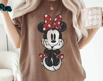 Disney Classic Minnie Mouse Shirt Retro Minnie T-Shirt for Disneyland Trip, Disneyland Holiday Family Matching Shirt, Disney Minnie Gift Tee