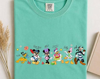 Camiseta de verano Comfort Colors® Mickey & Friends, Camiseta de viaje de verano Disney, Camiseta de verano WDW, Camiseta de playa Disney para niños, Camiseta de manga larga Disneyland