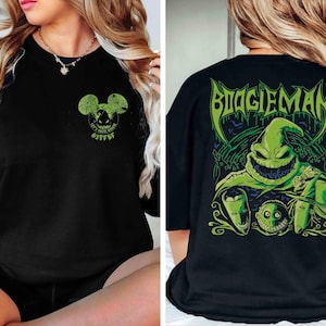 Camiseta dupla face Disney Halloween Let's Oogie Boogie, orelhas do Mickey personalizadas de O Estranho Mundo de Jack, camiseta Oogie Boogie Bash 2026