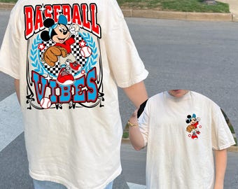 Mickey Baseball Vibes Shirt, Disney Sport Day Shirt, Baseball Player, Game Day Tee, Baseball Team Shirt, Mickey Sports Shirt,Comfort Colors®