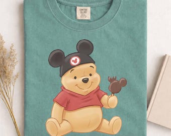 Vintage Disney Winnie The Pooh Teddy Winnie The Pooh Shirt, Pooh Mickey Ears Watercolor Shirt, Group Matching Shirt, Comfort Colors® T-shirt