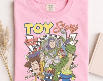 Comfort Colors Toy Story 1995 Retro T-Shirt, Woody Buzz Lightyear Rex Tee, Pixar Fest, WDW land Family Vacation Trip