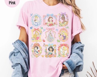 Camiseta Wdw Princess Floral Coquette com Laço, Camiseta Wdwland Flower Princess, Camiseta Bela Aurora Moana Cinderela, Camiseta Wdw Girl's Trip