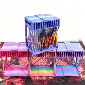 Diamond Painting Bead Storage Organizer – Stackable Multi-Compartment Diamond Painting Bag Holder, Gradient Color Set of 4