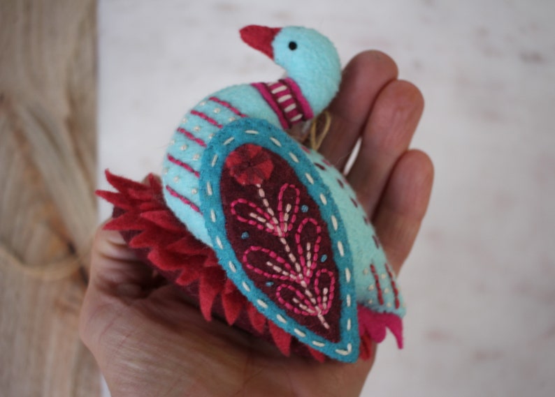 Twelve Days of Christmas felt ornament Day 2 Turtledove