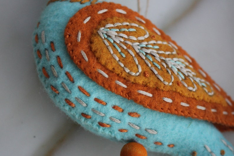 Twelve Days of Christmas felt ornament Day 2 Turtledove
