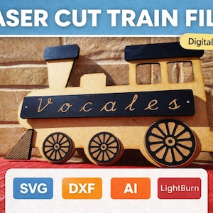 Educational Train Board Laser Cut File | Montessori Learning Train | Classroom Wall Train | Teacher Classroom Decor | SVG DXF Lightburn