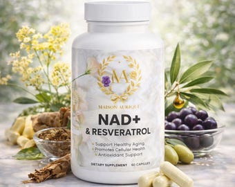 NAD+ Resveratrol Quercetin Magnesium Blend | Cellular Energy, Immunity, Metabolism (60 Capsules)