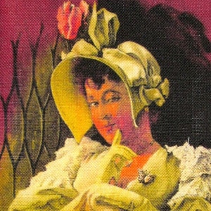 May include: Vintage advertisement featuring a woman wearing a white hat and dress, holding two boxes of Loring's Fat-Ten-U and Corpul Foods. The text reads "Get Fat on Loring's Fat-Ten-U and Corpul Foods."