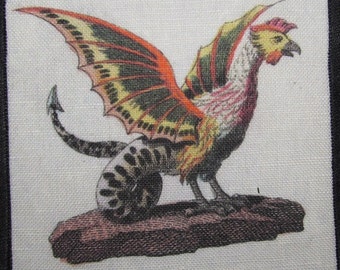 Friedrich Bertuch -Printed Patch-Sew On Febelwesen Fable Creatures UNICORN