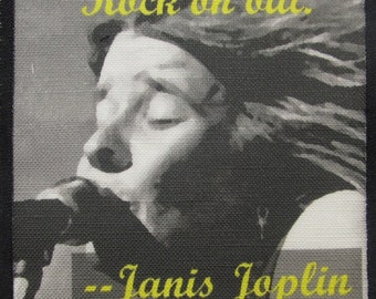 Toppa stampata da cucire - CITAZIONE DI JANIS JOPLIN - She Lived Her Word - Gilet, borsa, zaino, giacca