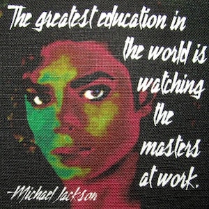 MICHAEL JACKSON QUOTE- Printed Patch - Sew On - Vest, Bag, Backpack, Jacket p517
