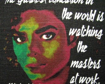 MICHAEL JACKSON QUOTE- Printed Patch - Sew On - Vest, Bag, Backpack, Jacket p517