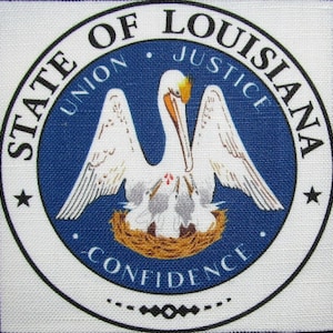 LOUISIANA STATE SEAL - Vest, Bag, Backpack, Jacket - Printed Patch - Sew on - Display Your Travels