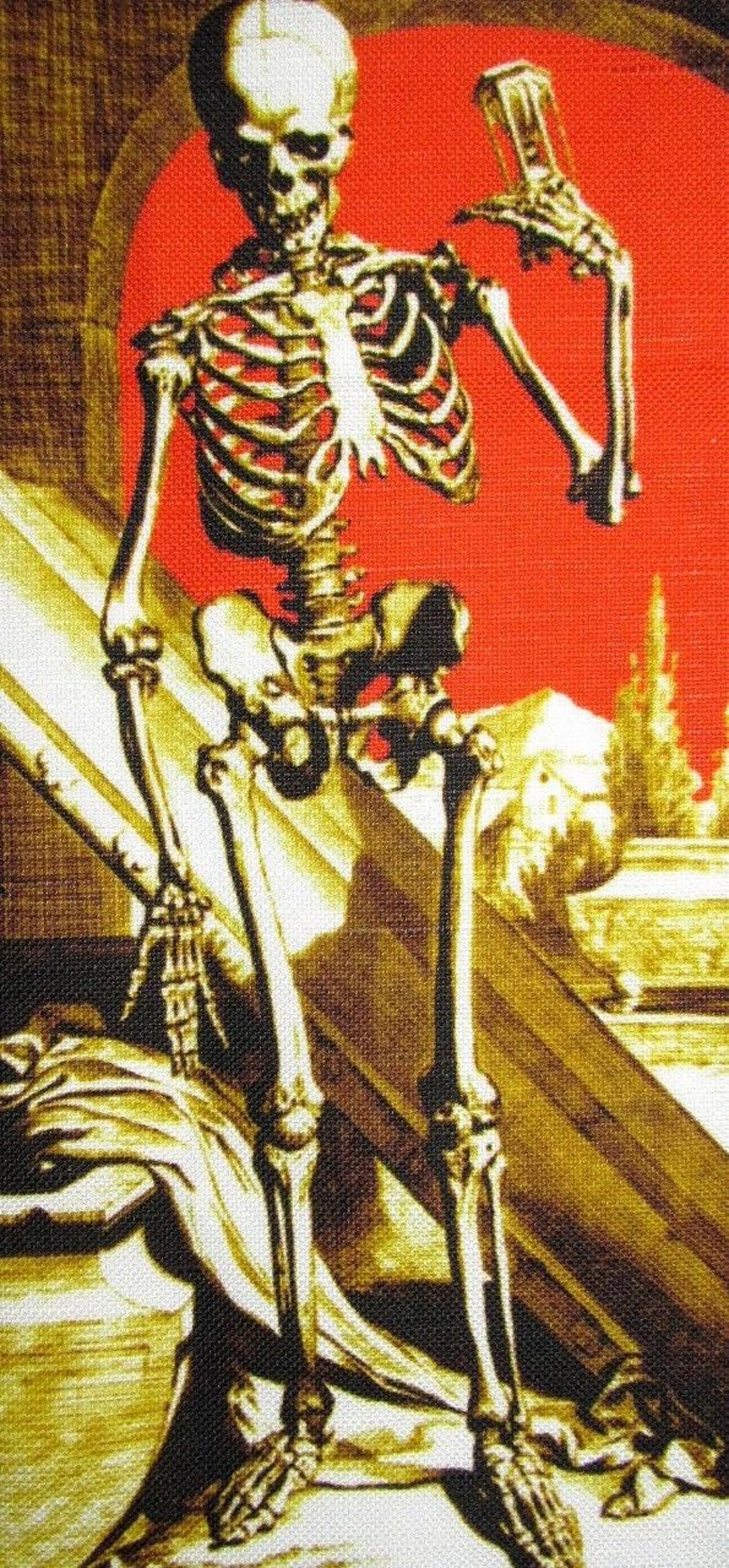 RED SKY SKELETON 2 - Printed Sew on Patch - Vest, Bag, Backpack, Jacket ...