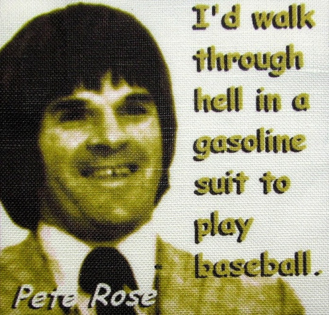 PETE ROSE QUOTE Printed Patch Sew on Vest Bag - Etsy