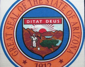 Arizona State Die Cut Patch - 2x3 Inch Embroidered Tactical Velcro Patch