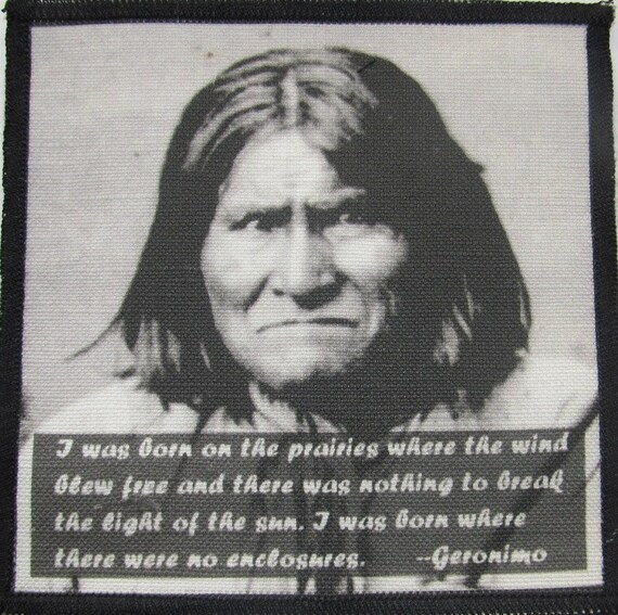 Imprime A Coudre Sur Patch Geronimo Citation Native Etsy