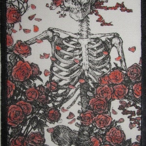 Printed Sew On Patch - RUBIYAT SKELETON - Grateful Dead Rosie - Colored Medium