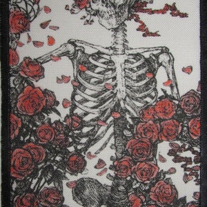 Printed Sew On Patch RUBIYAT SKELETON Grateful Dead Rosie Colored Medium image 1