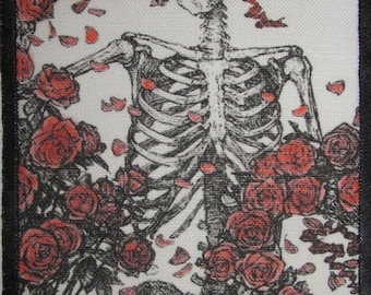 Printed Sew On Patch - RUBIYAT SKELETON - Grateful Dead Rosie - Colored Medium