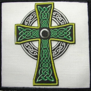 2TONE CELTIC CROSS -  Printed Sew On Patch - Vest, Bag, Backpack, Jacket, T-Shirt