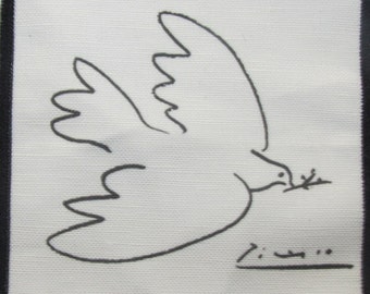 Printed Sew On Patch - PICASSO PEACE DOVE - Vest, Bag, Backpack, Jacket, T-Shirt