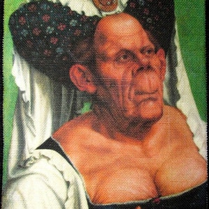 Printed Sew On Patch - A GROTESQUE OLD WOMAN - Quentin Matsys 1466 -1529