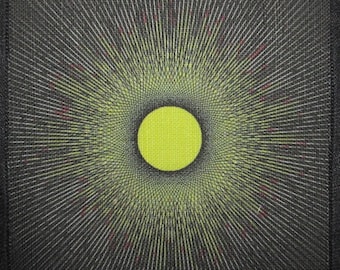 Stampato cucire su Patch - casuale SPIROGRAPH SUN - gilet, borsa, zaino, giacca, t-shirt
