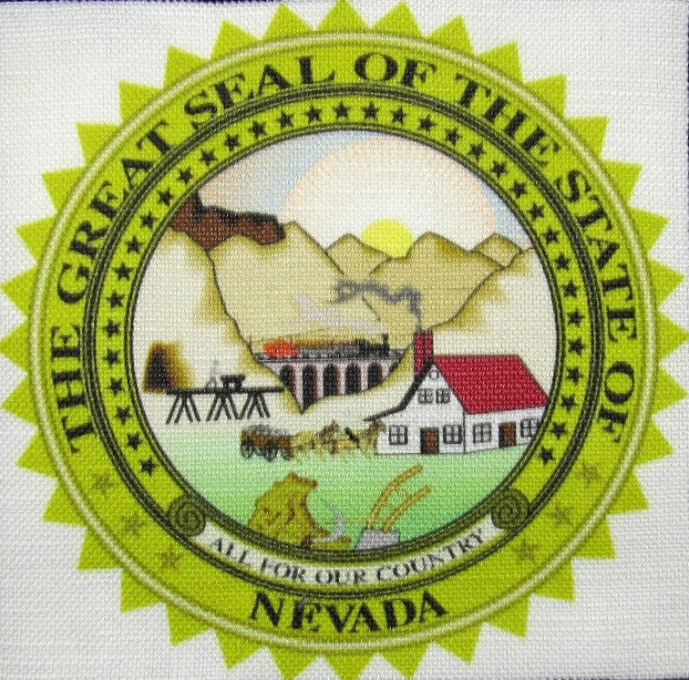 NEVADA STATE SEAL - Vest, Bag, Backpack, Jacket - Printed Patch - Sew on - Display Your Travels